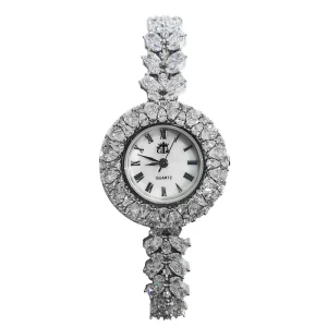 ساعت مچی عقربه ای نقره زنانه جی تی ای مدل نگین اشک