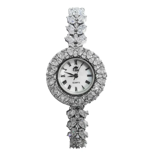 ساعت مچی عقربه ای نقره زنانه جی تی ای مدل نگین اشک