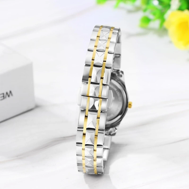 ست ساعت مچی عقربهای زنانه و مردانه پوداگار مدل کوارتز کلاسیک طرح تراش الماسی کد P10