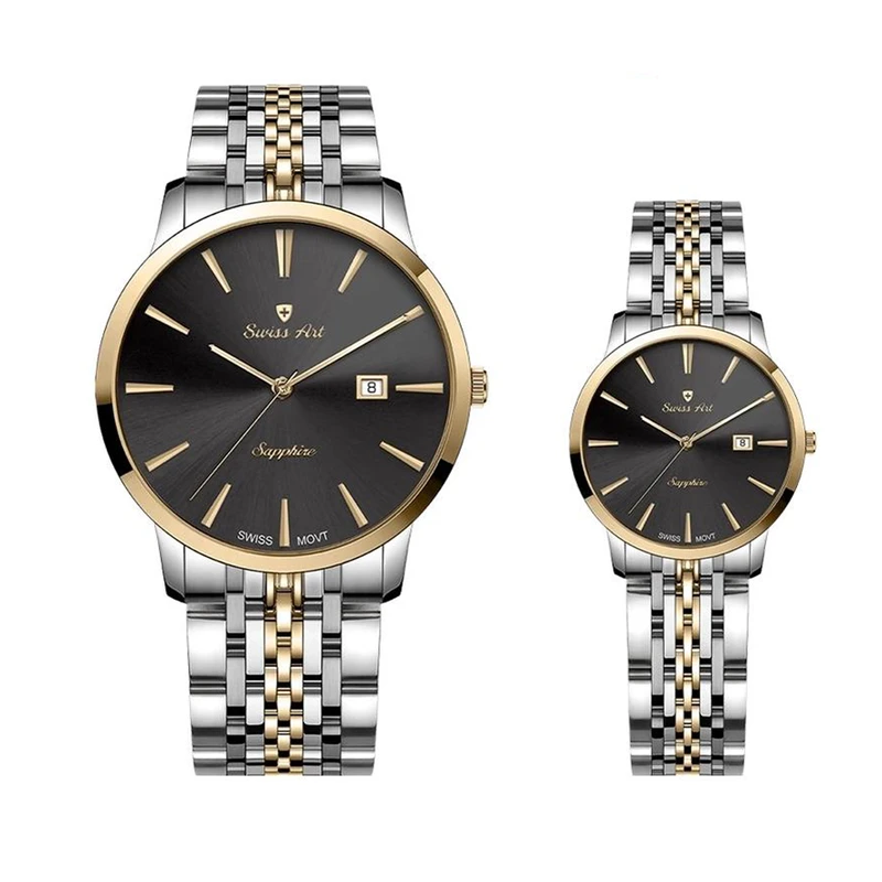 ست ساعت مچی عقربه ای زنانه و مردانه سوئیس آرت مدل 93837373