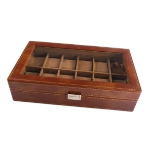 جعبه ساعت مدل تمام چرم دو ردیف